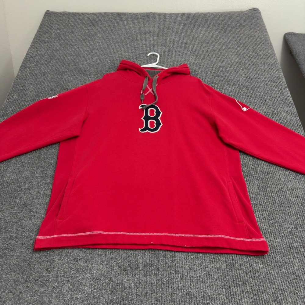 Boston Red Sox Majestic Hoodie Mens XL Red Cotton Blend Embroidered Gorpcore